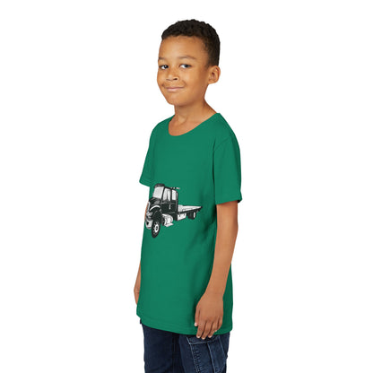 Flatbed Tow Truck Youth Unisex Short Sleeve Crewneck Tee