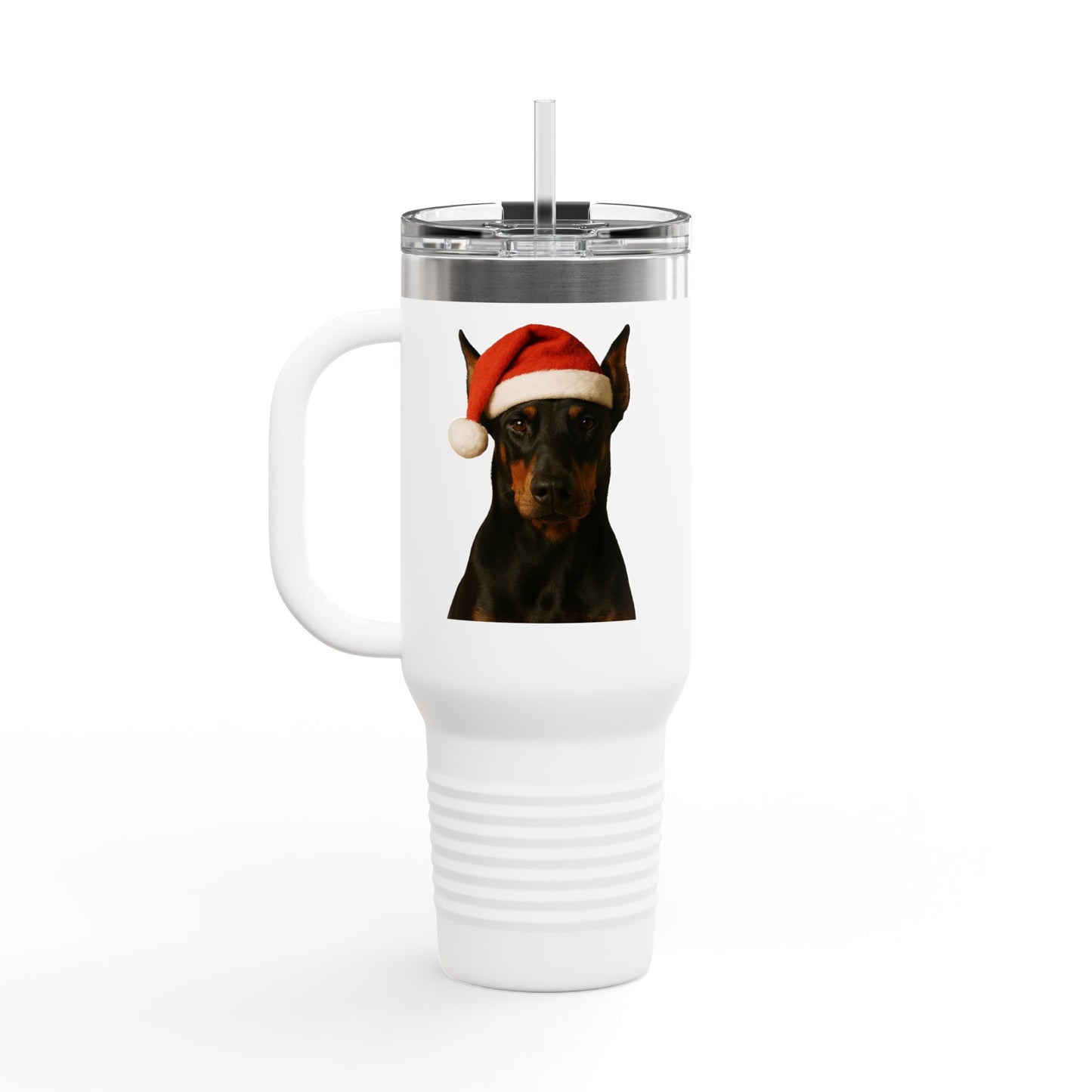 Santa Paws Doberman Insulated Travel Mug