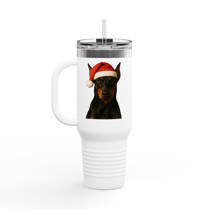 Santa Paws Doberman Insulated Travel Mug