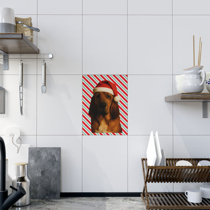 Santa Paws Bloodhound Ceramic Photo Tile