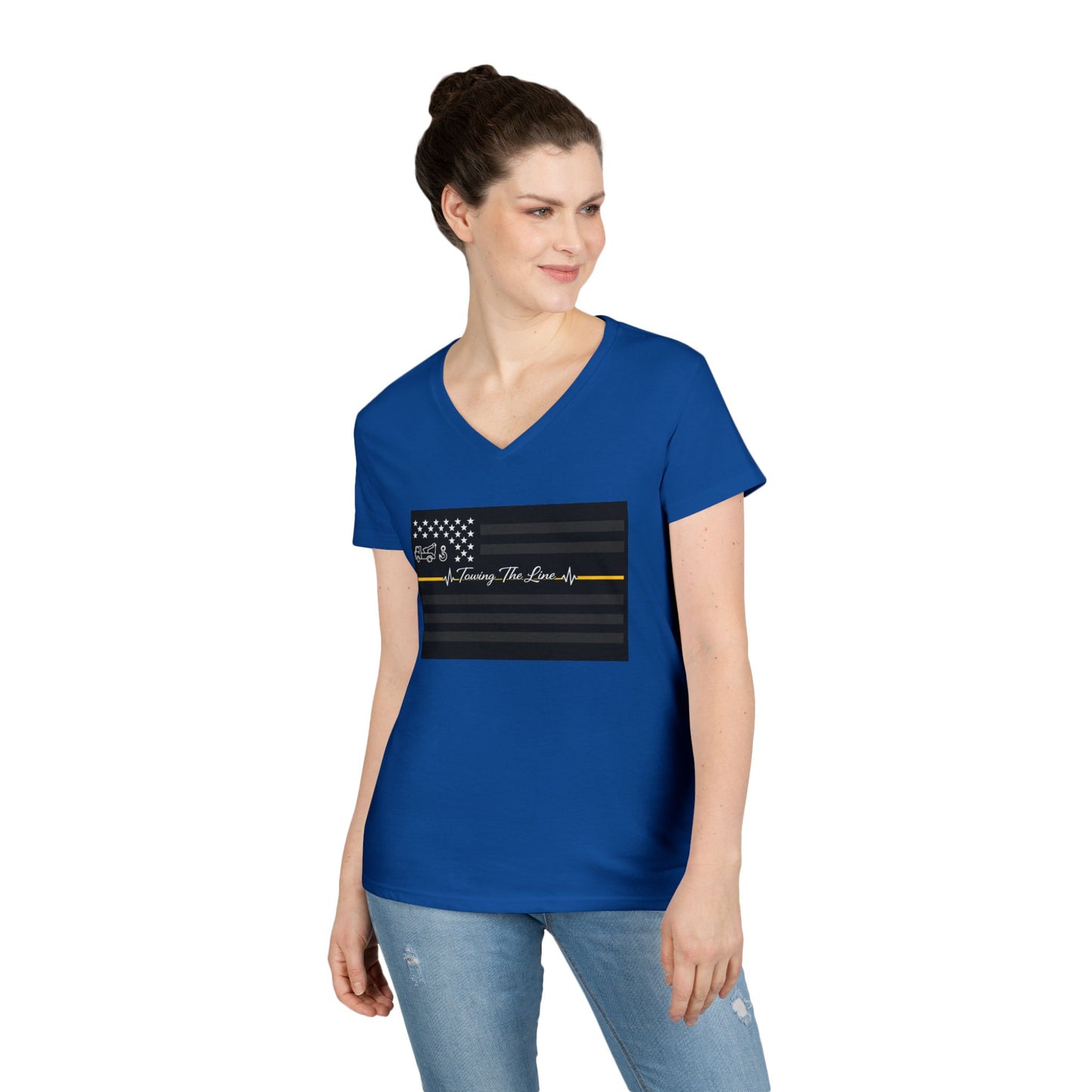 Thin Yellow Line Women's V-Neck T-Shirt