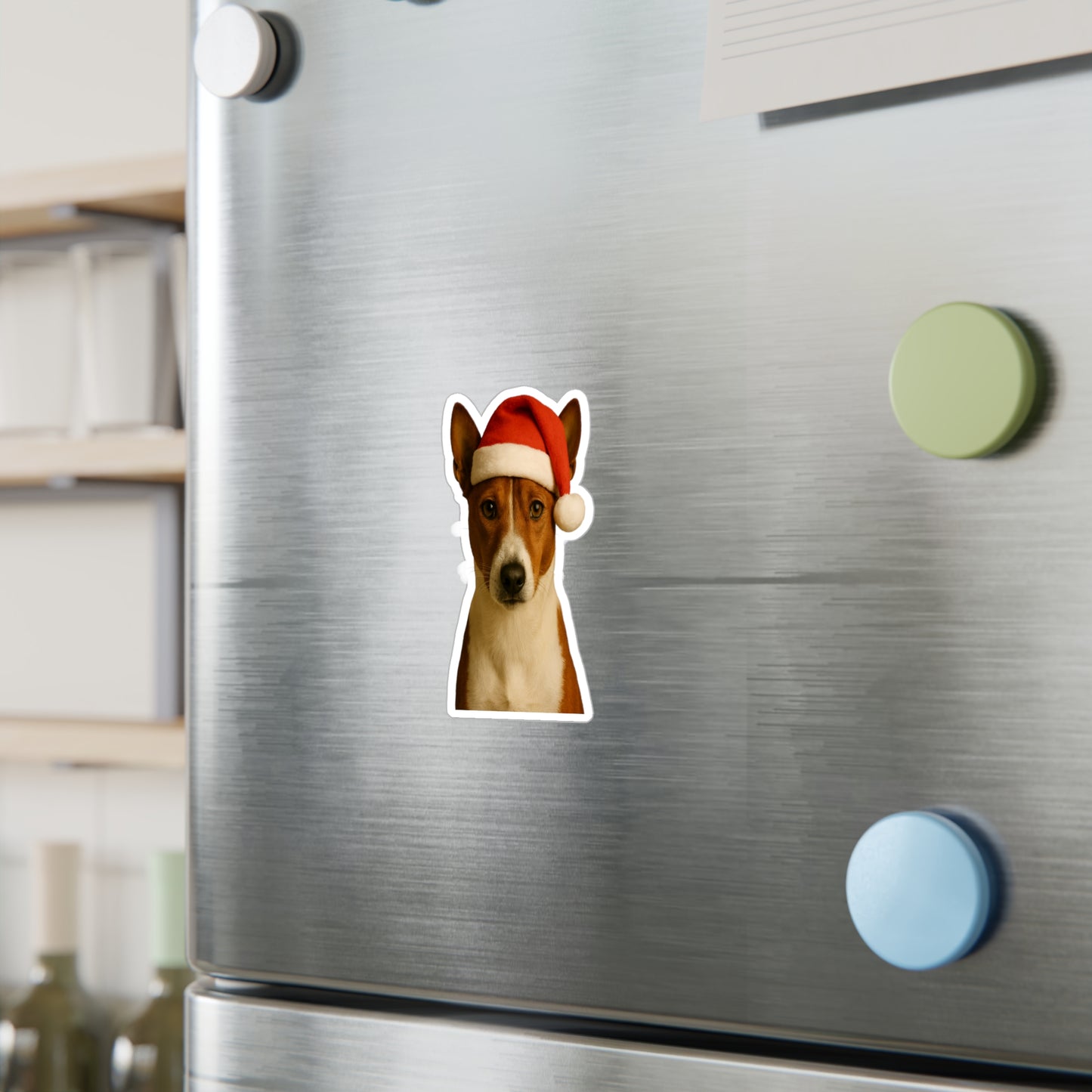 Santa Paws Basenji Vinyl Decal