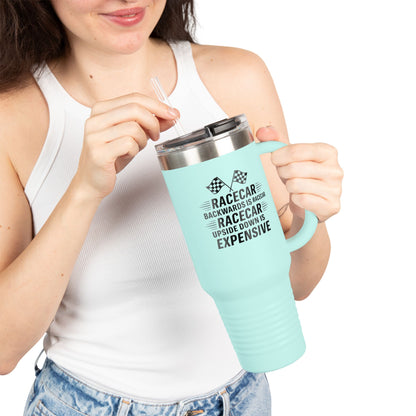 Racecar Backwards Insulated Travel Mug