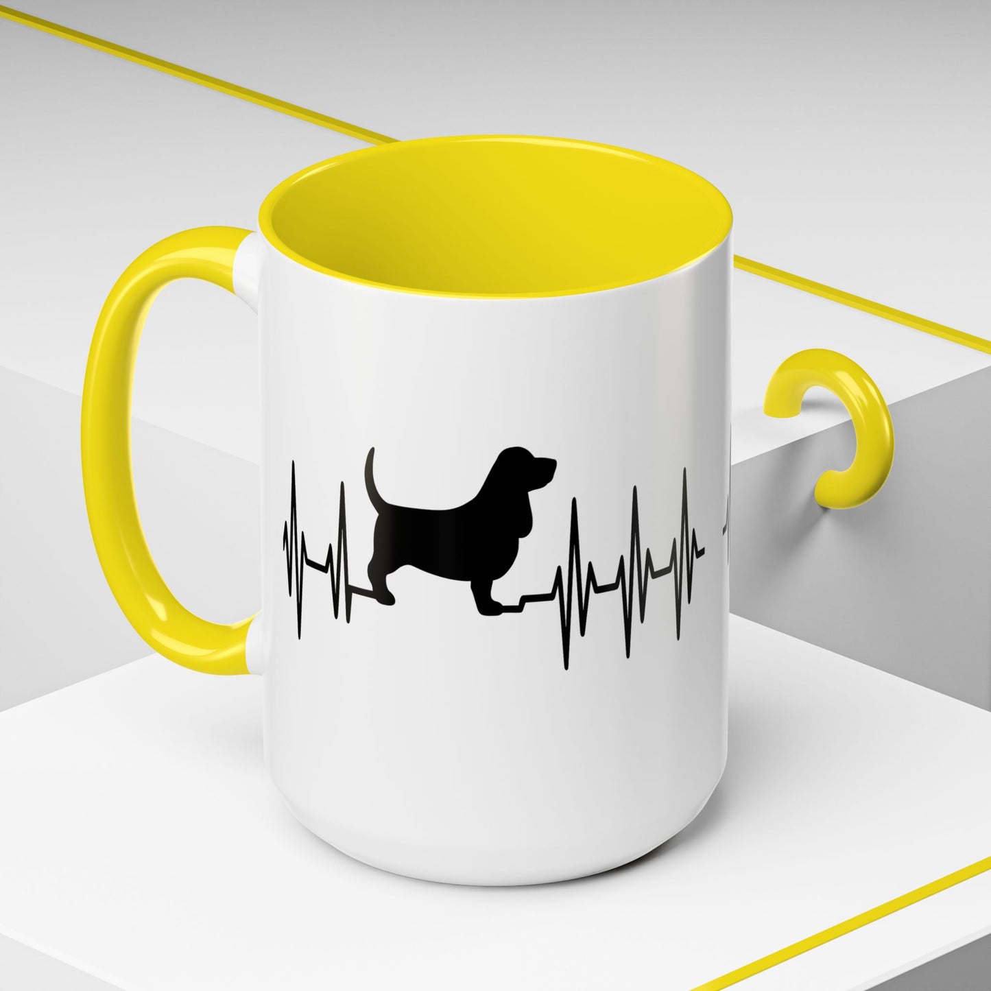 My Heart Beats For Bassets 2-Tone Coffee Mug