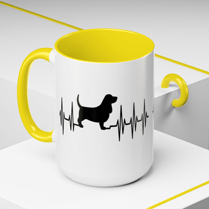 My Heart Beats For Bassets 2-Tone Coffee Mug