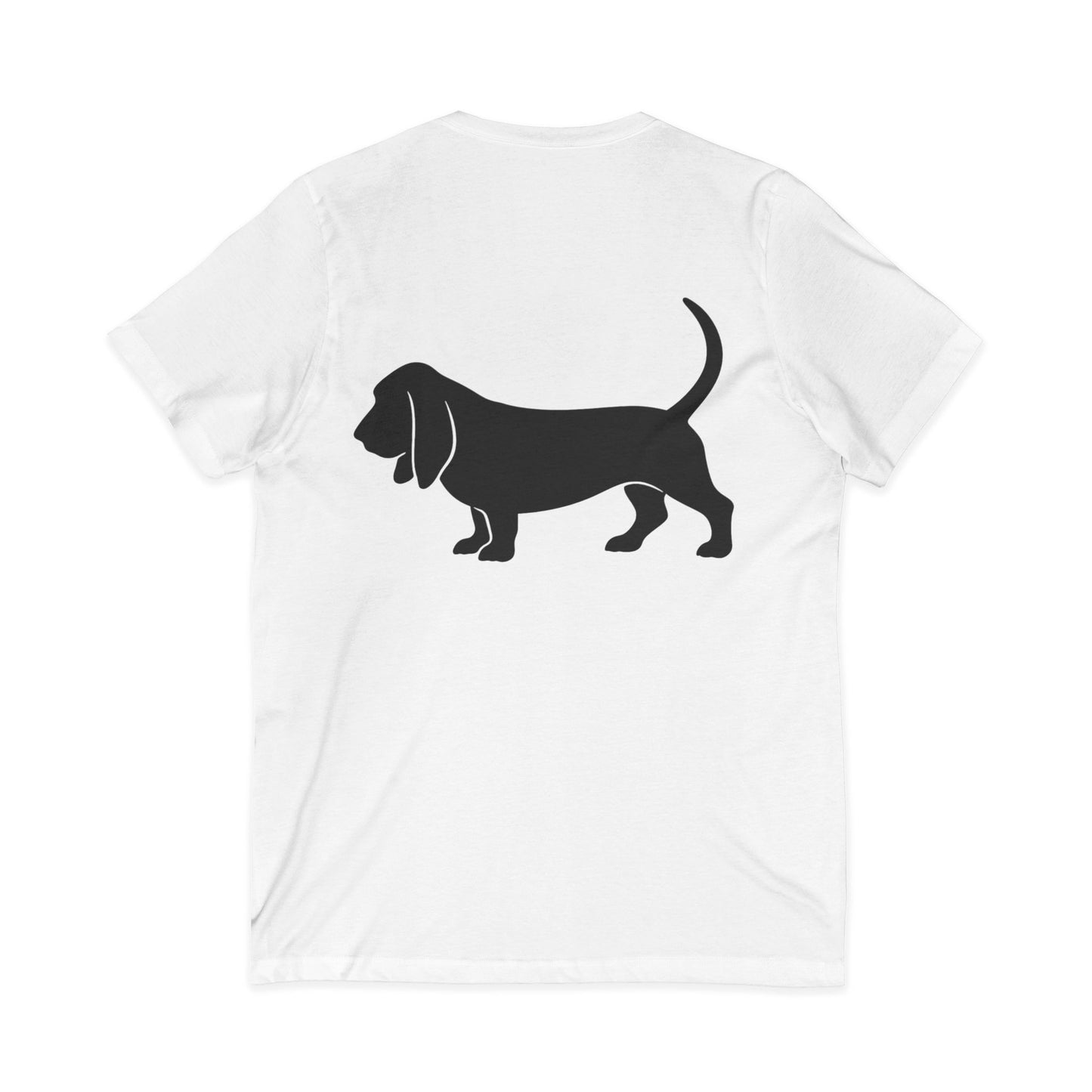 Basset Silhouette Unisex Short Sleeve V-Neck Tee