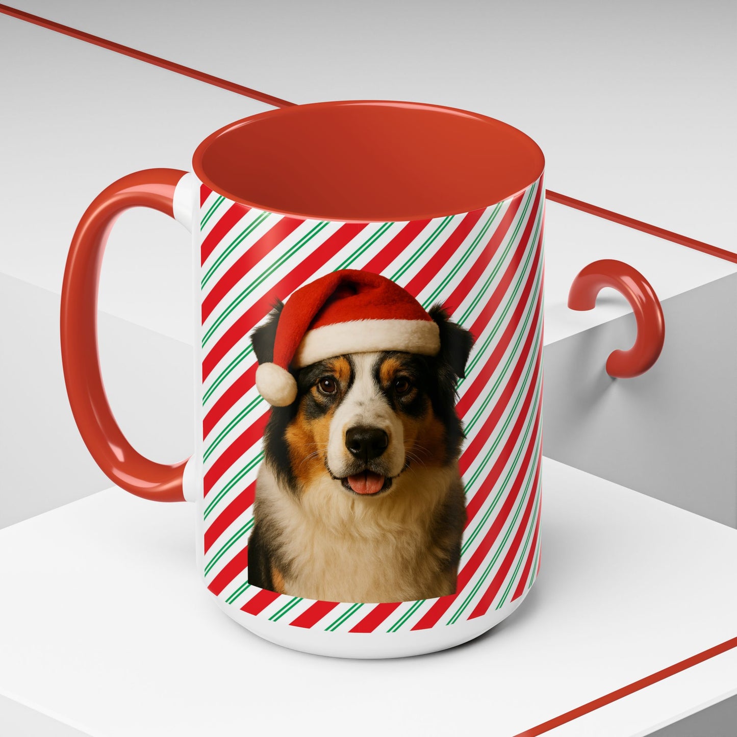 Santa Paws Aussie 2-Tone Coffee Mug