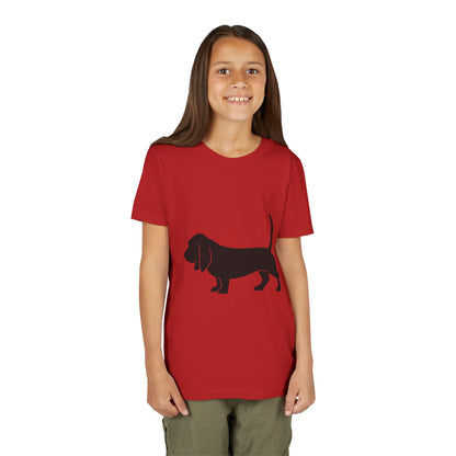 Basset Silhouette Youth Unisex Short Sleeve Crewneck Tee