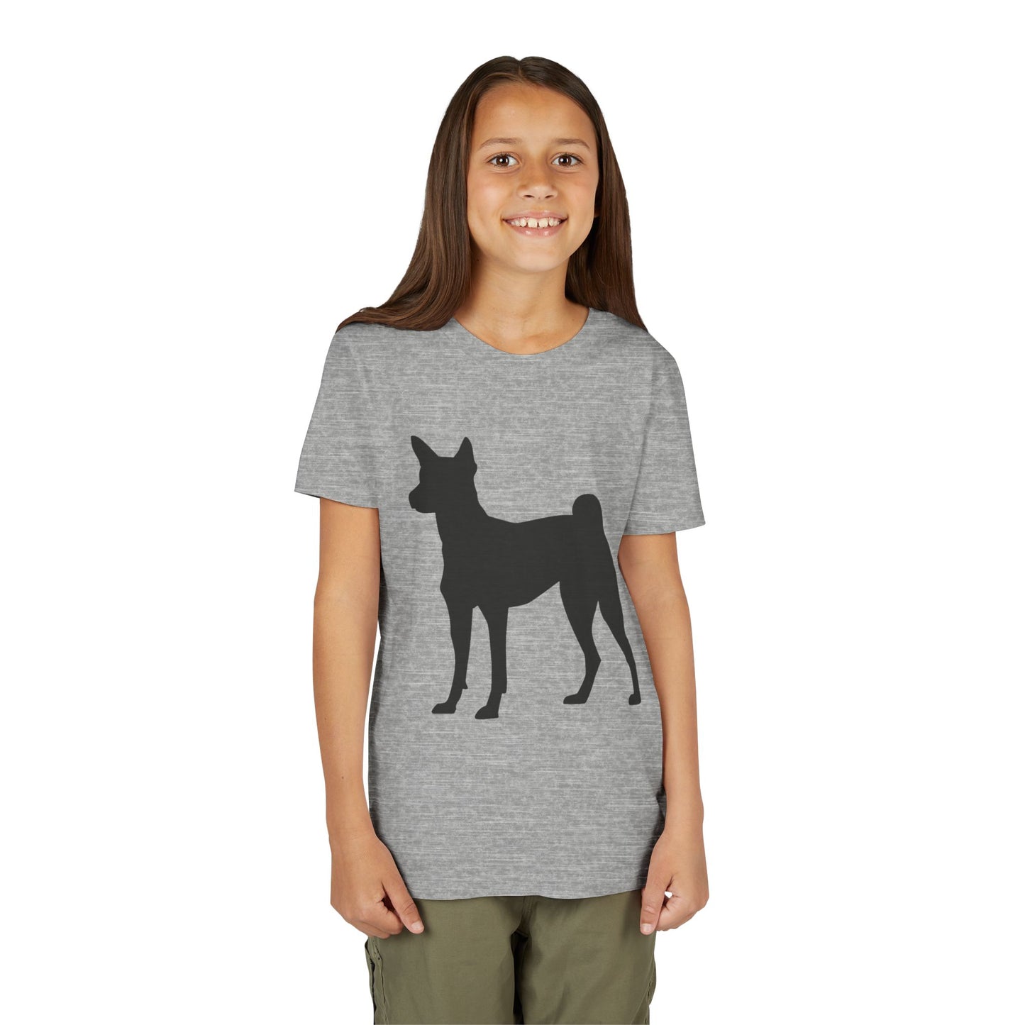 Basenji Silhouette Youth Unisex Short Sleeve Crewneck Tee