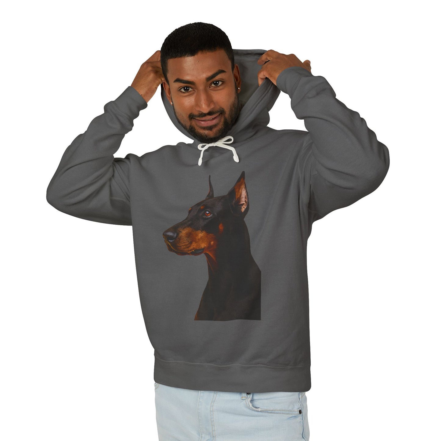 Doberman Head Unisex Lightweight Hoodie