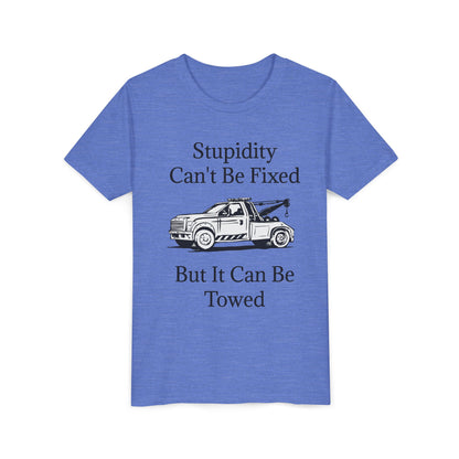Stupidity Wheel Lift Tow Truck Youth Unisex Short Sleeve Crewneck Tee