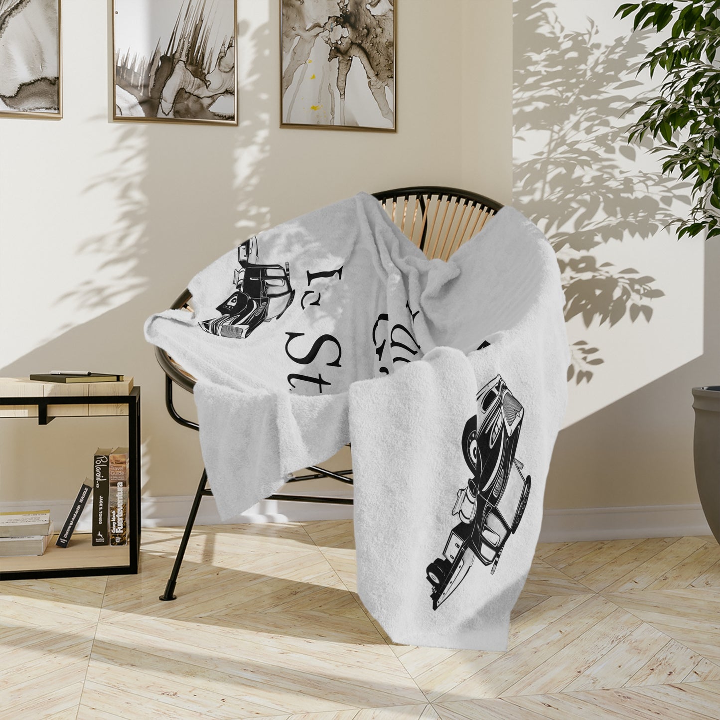 Pull Out Flatbed Tow Truck Velveteen Microfiber Blanket