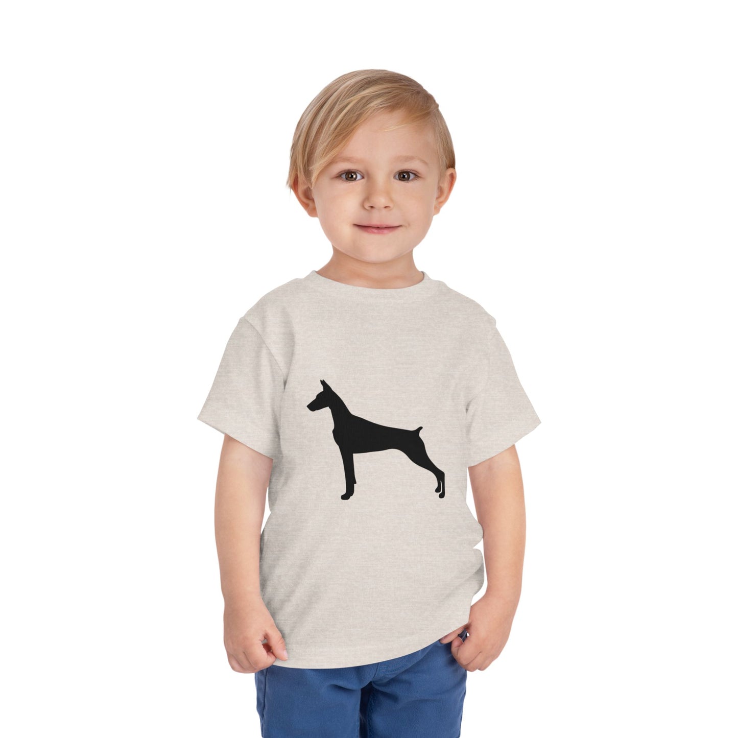 Doberman Silhouette Toddler Unisex Short Sleeve Crewneck Tee