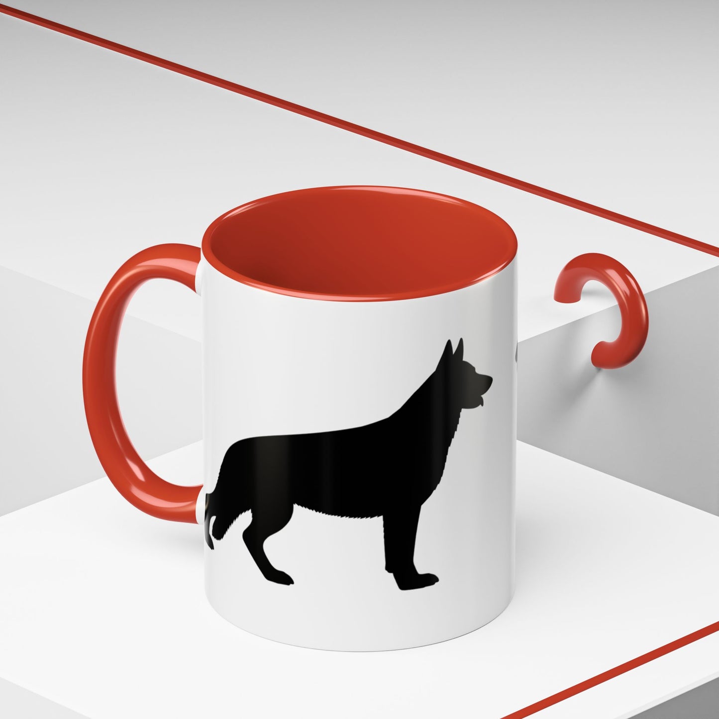 German Shepherd Silhouette 2-Tone Coffee Mug