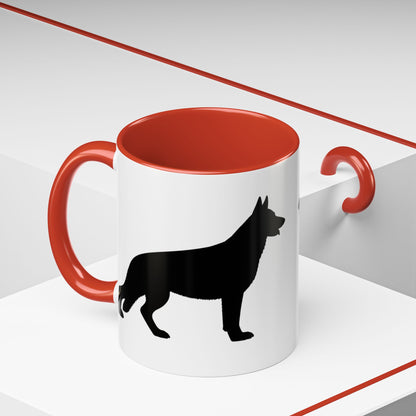German Shepherd Silhouette 2-Tone Coffee Mug