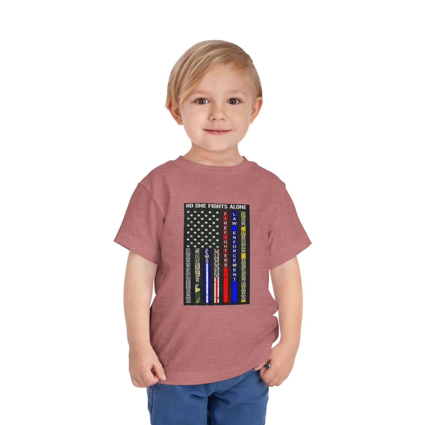 No One Fights Alone Toddler Unisex Short Sleeve Crewneck Tee