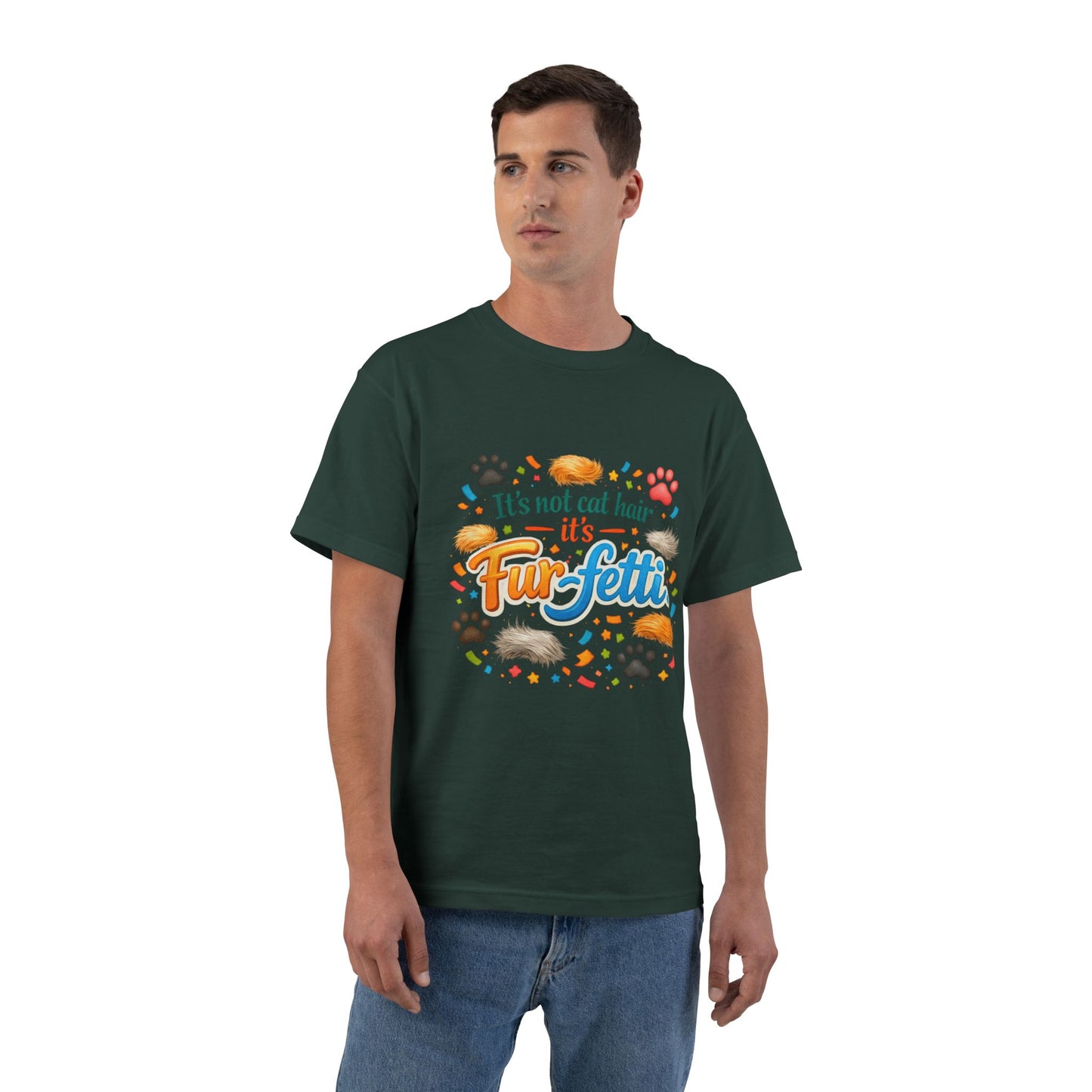 Fur-Fetti Cat Men's Short-Sleeve Crewneck Tee