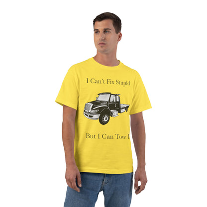 I Can't Fix Stupid Flatbed Men's Short-Sleeve Crewneck Tee
