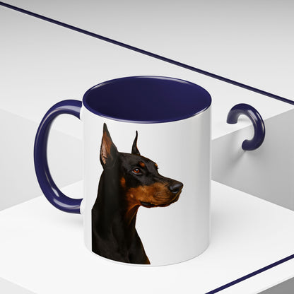 Doberman Head 2-Tone Coffee Mug