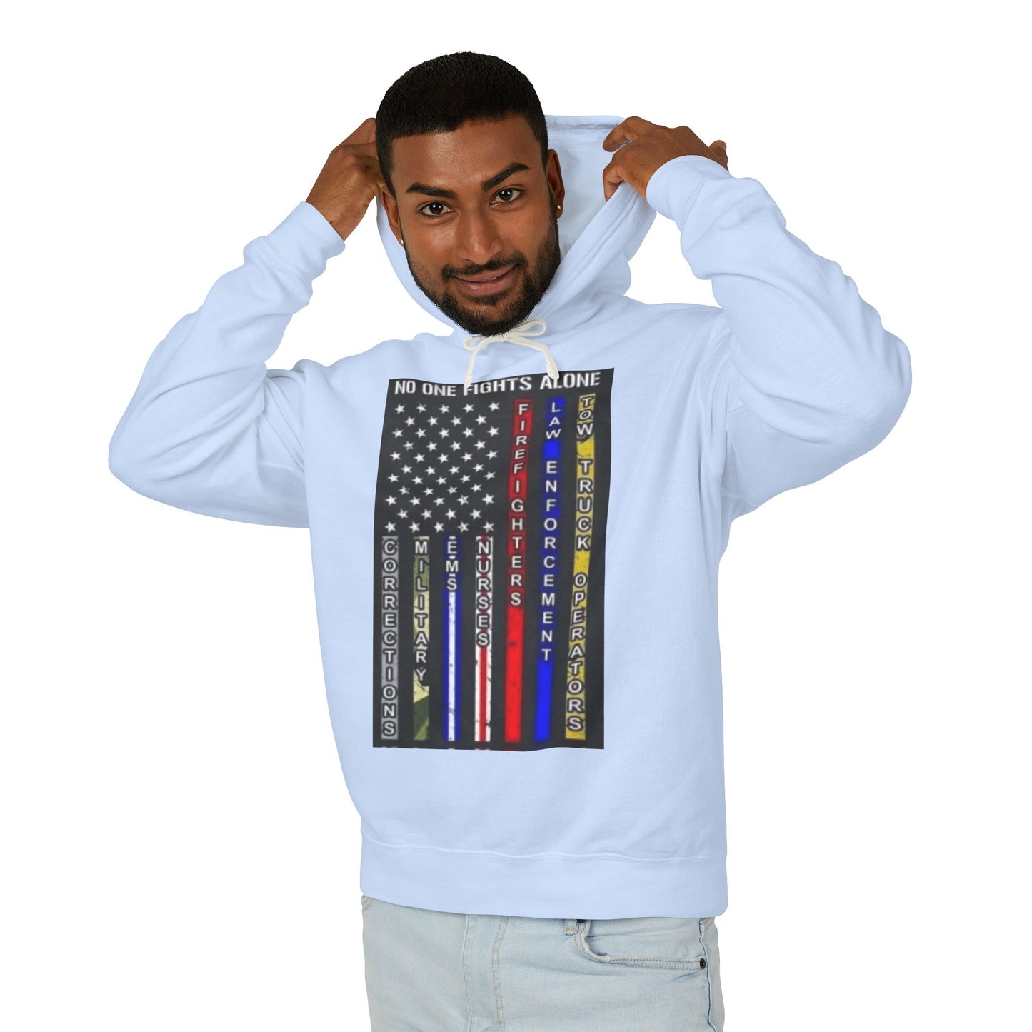 No One Fights Alone Unisex Lightweight Hoodie
