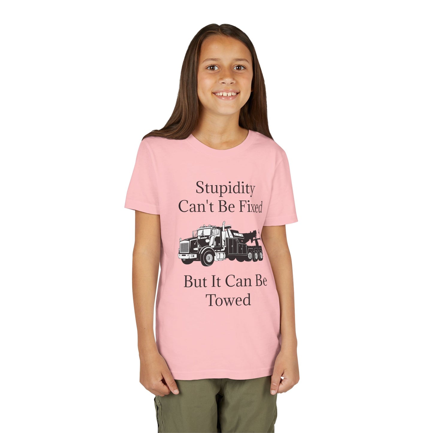 Stupidity Heavy Tow Truck Youth Unisex Short Sleeve Crewneck Tee