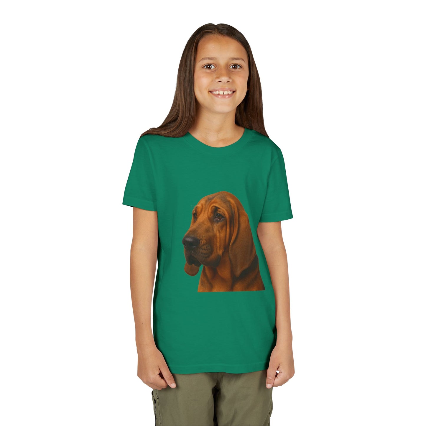 Bloodhound Head Youth Unisex Short Sleeve Crewneck Tee