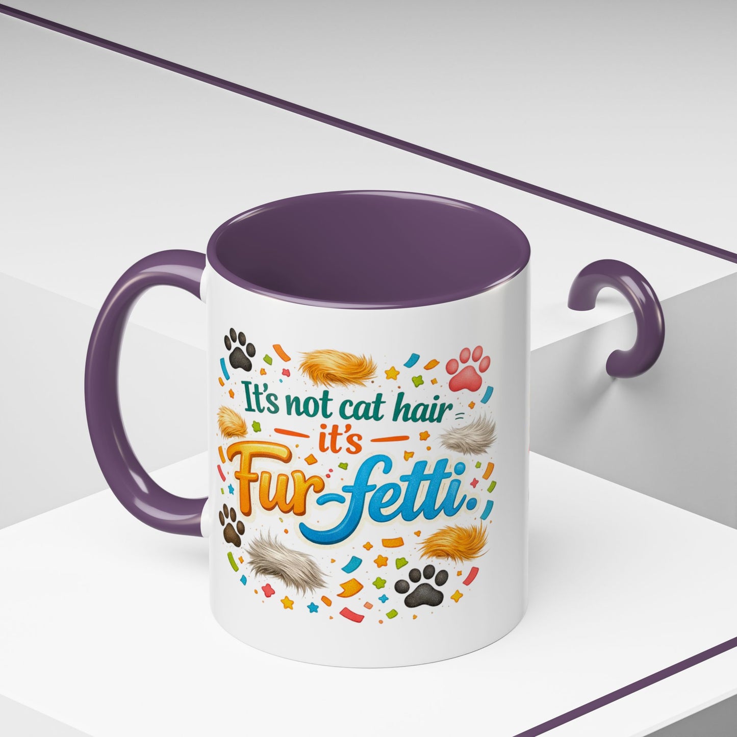 Fur-Fetti Cat 2-Tone Coffee Mug