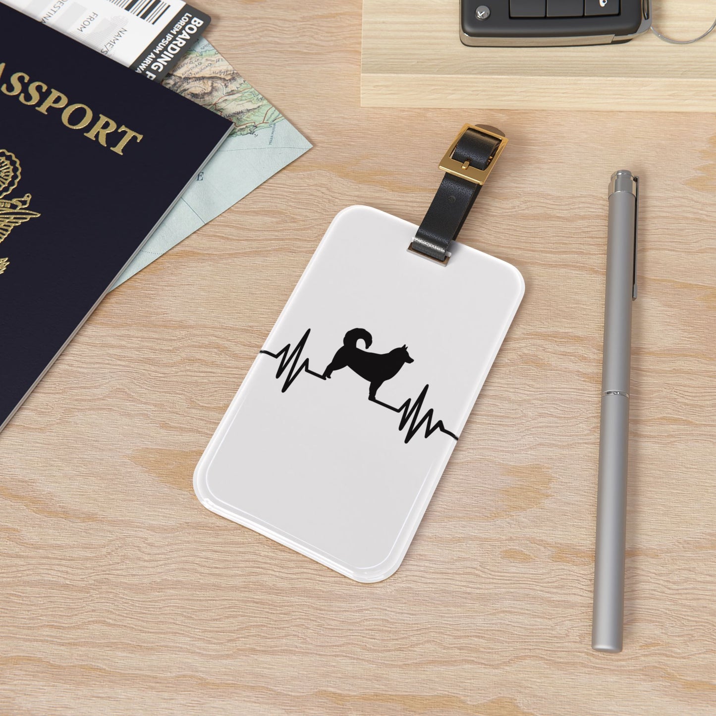 My Heart Beats For Malamutes Leather Strap Luggage Tag