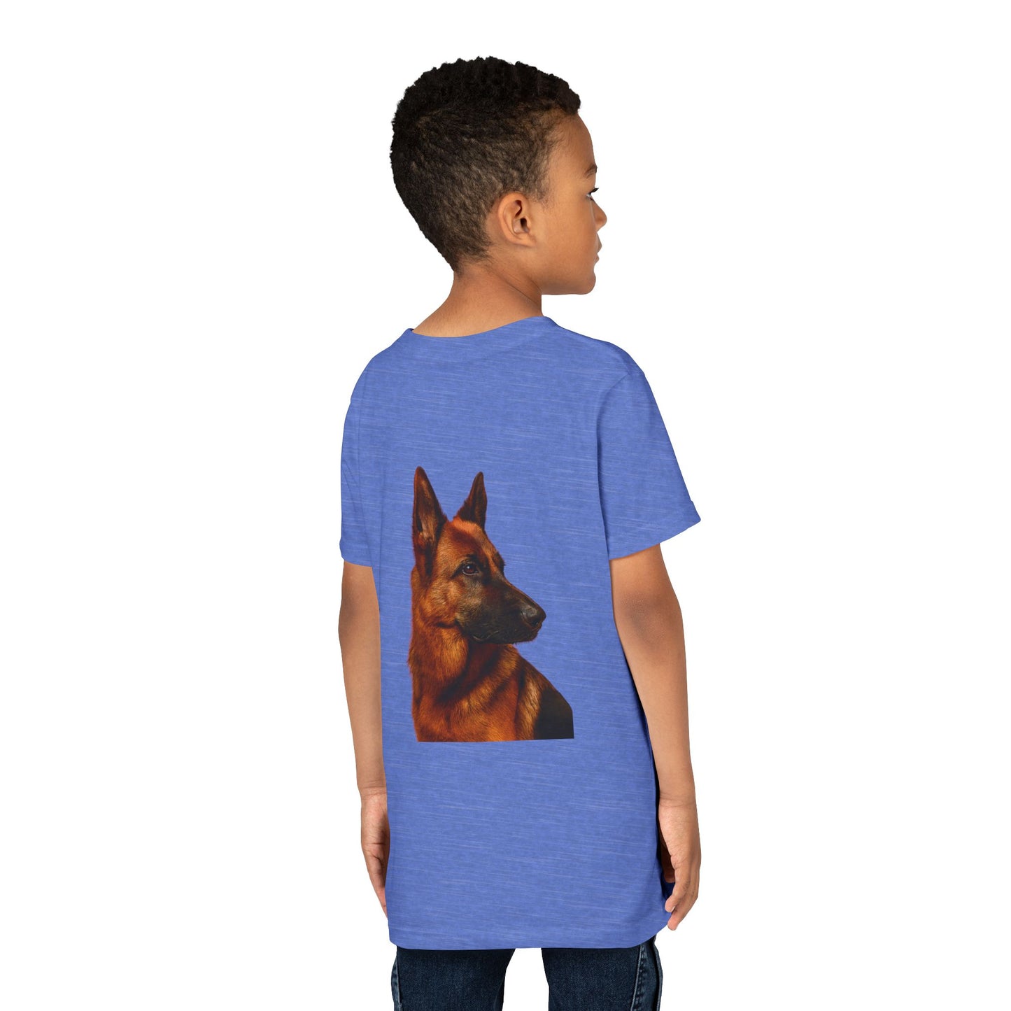 German Shepherd Head Youth Unisex Short Sleeve Crewneck Tee