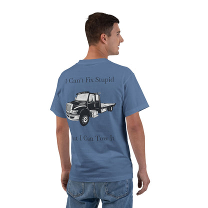 I Can't Fix Stupid Flatbed Men's Short-Sleeve Crewneck Tee