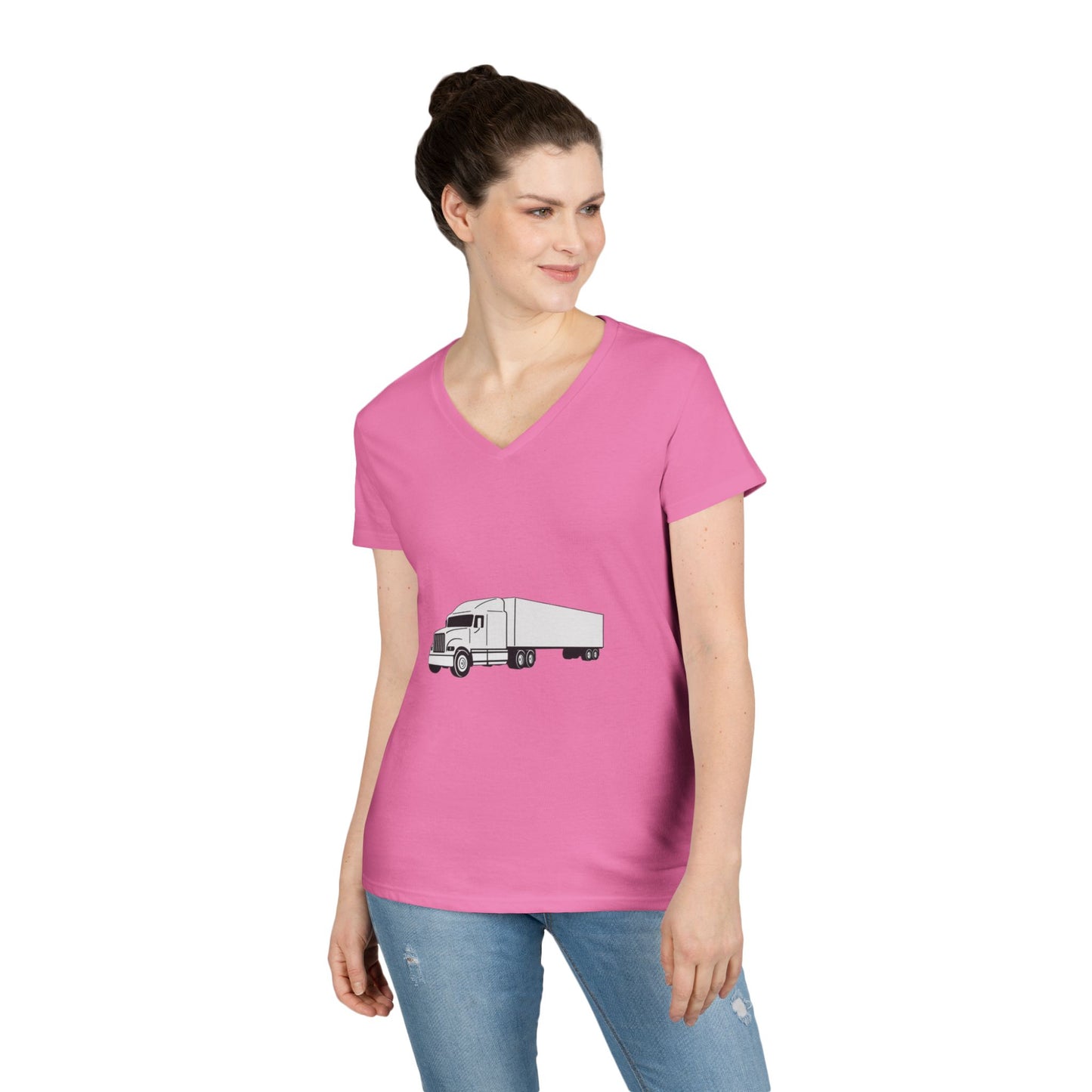 Semi Truck Women's V-Neck T-Shirt