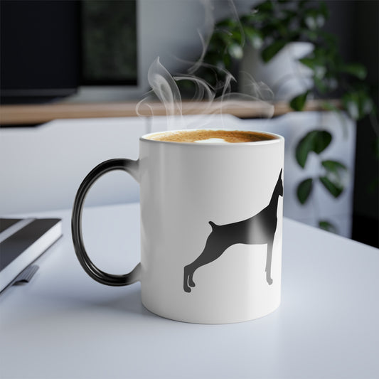 Doberman Silhouette Color Changing Mug