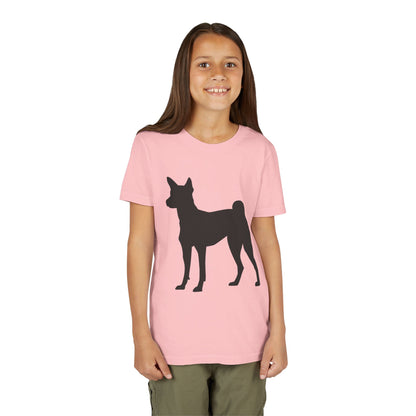 Basenji Silhouette Youth Unisex Short Sleeve Crewneck Tee