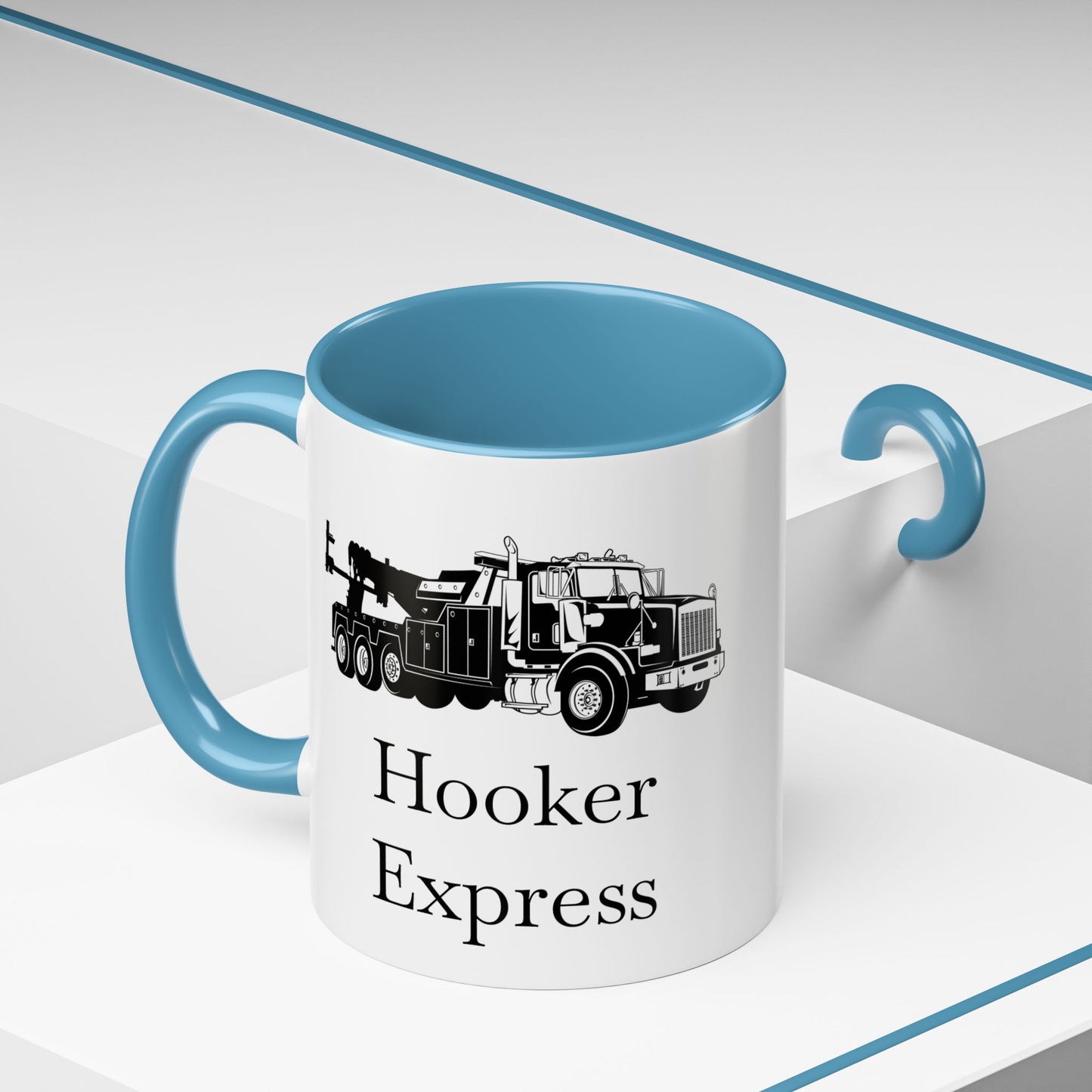 H**ker Express Heavy Tow Truck 2-Tone Coffee Mug