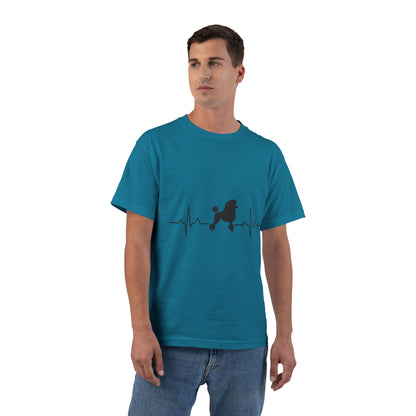 My Heart Beats For Poodles Men's Short-Sleeve Crewneck Tee