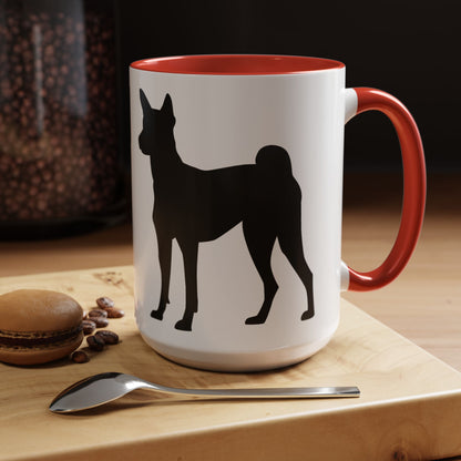 Basenji Silhouette 2-Tone Coffee Mug