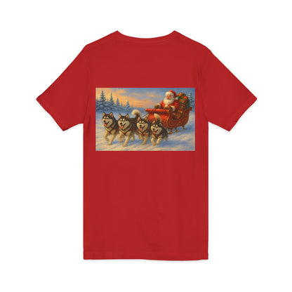 Dashing Through The Snow Unisex Short Sleeve V-Neck Tee