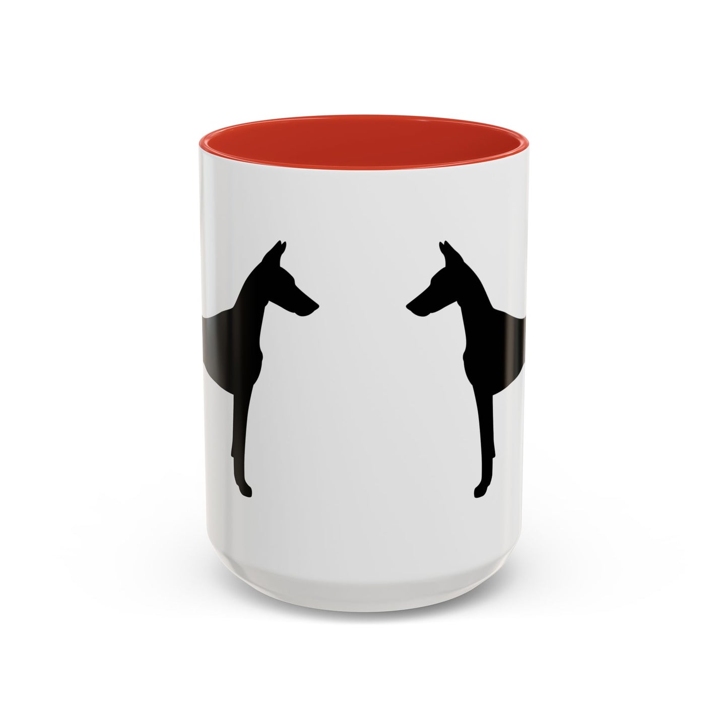 Doberman Silhouette 2-Tone Coffee Mug