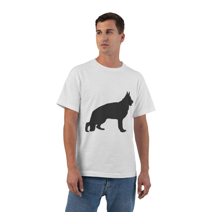 German Shepherd Silhouette Men's Short-Sleeve Crewneck Tee