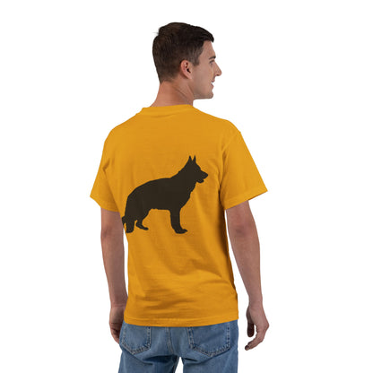 German Shepherd Silhouette Men's Short-Sleeve Crewneck Tee