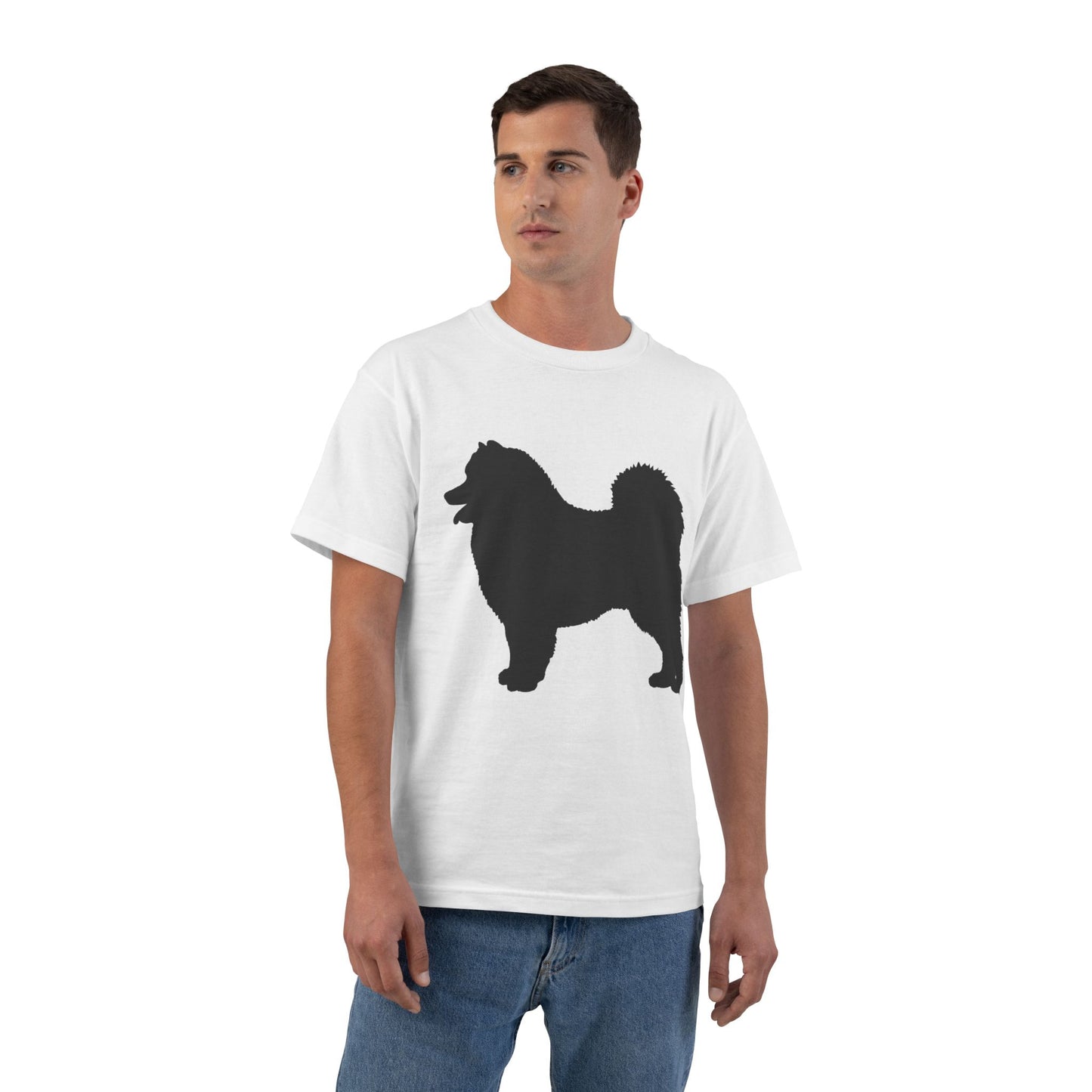 Samoyed Silhouette Men's Short-Sleeve Crewneck Tee