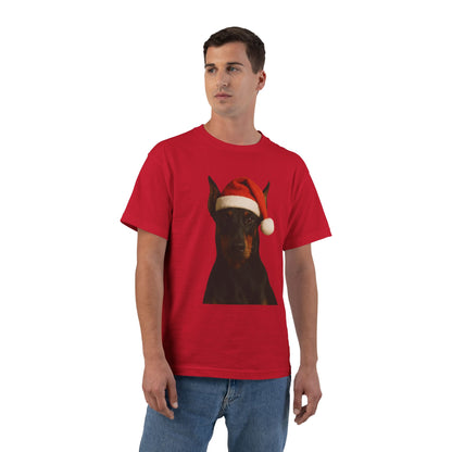 Santa Paws Doberman Men's Short-Sleeve Crewneck Tee