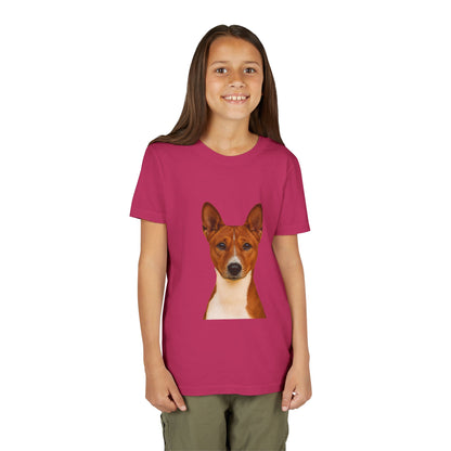 Basenji Head Youth Unisex Short Sleeve Crewneck Tee