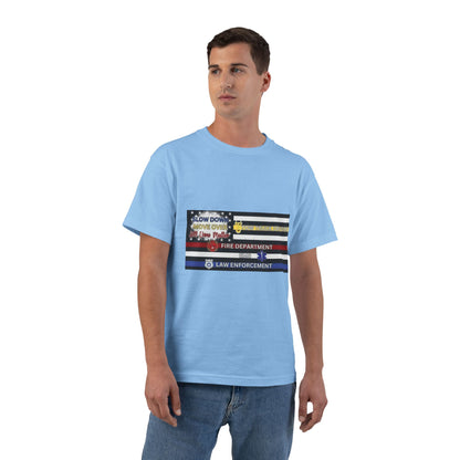 Slow Down Move Over Flag Men's Short-Sleeve Crewneck Tee