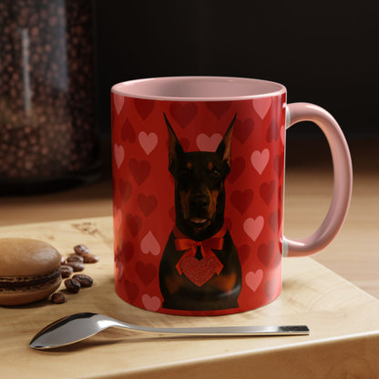Cupid's Companion Doberman 2-Tone Coffee Mug