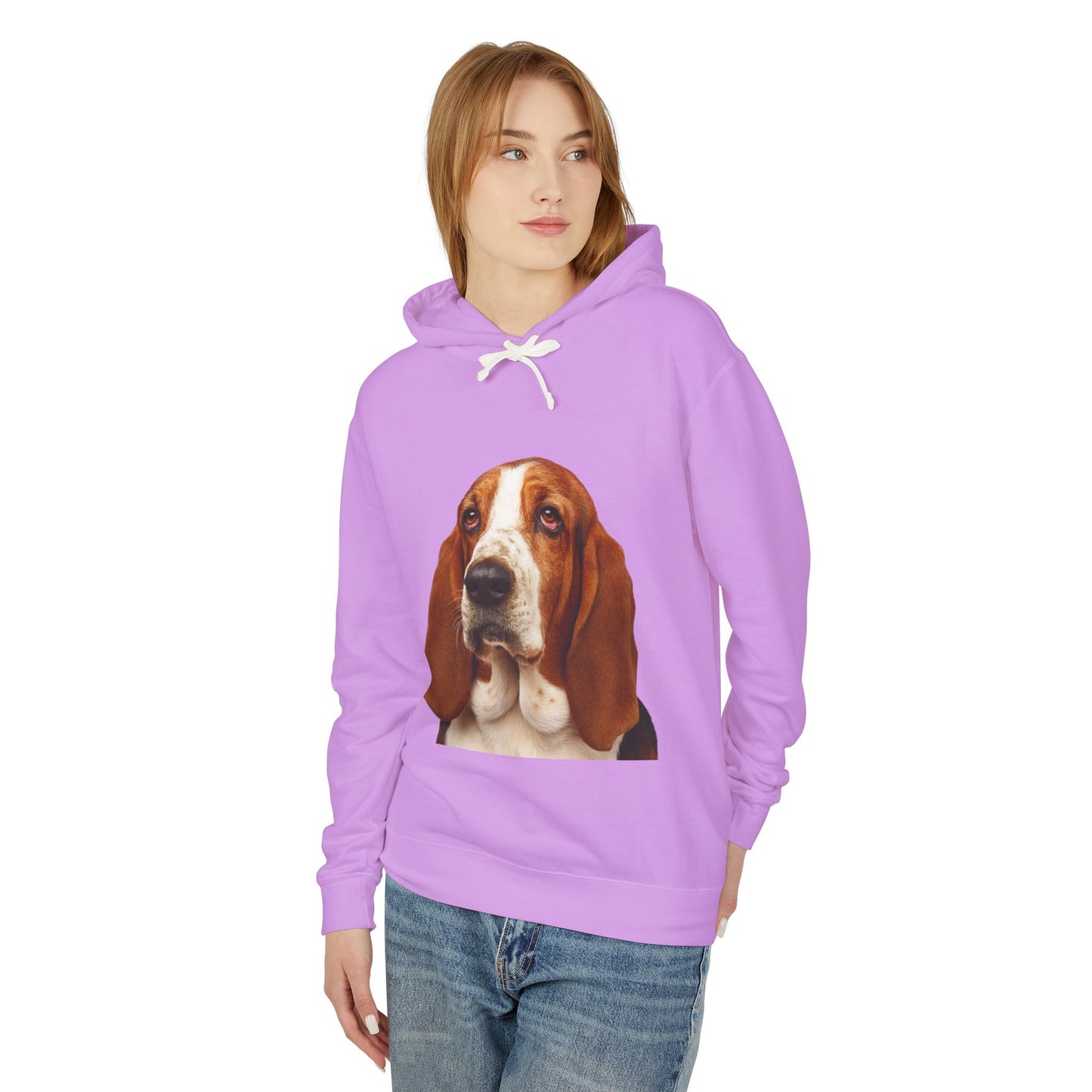 Basset Head Unisex Lightweight Hoodie