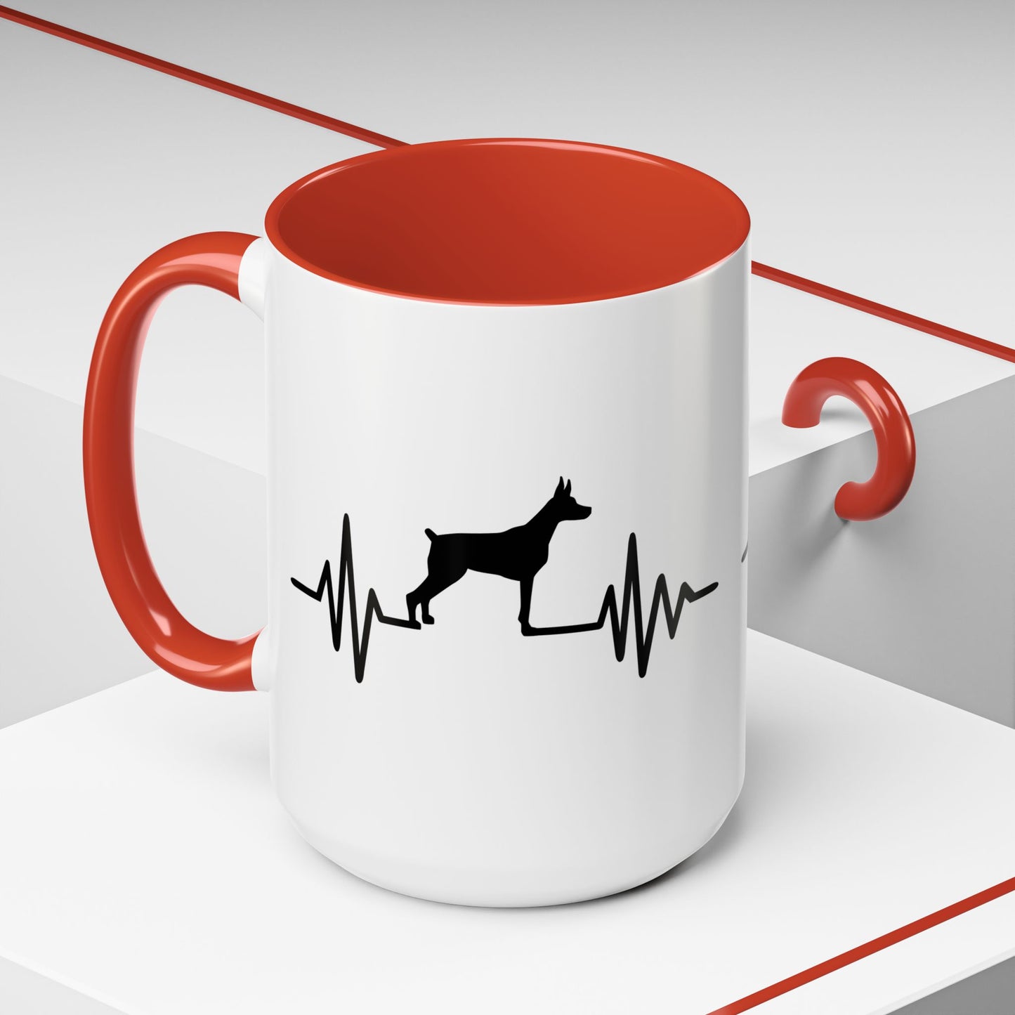 My Heart Beats For Dobermans 2-Tone Coffee Mug