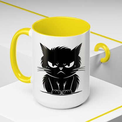 Angry Cat 2-Tone Coffee Mug