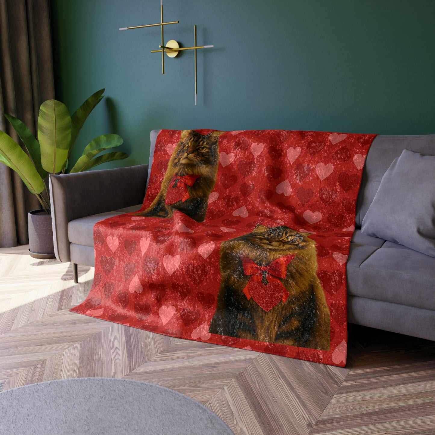 Cupid's Companion  Cat Crushed Velvet Blanket