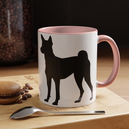 Basenji Silhouette 2-Tone Coffee Mug